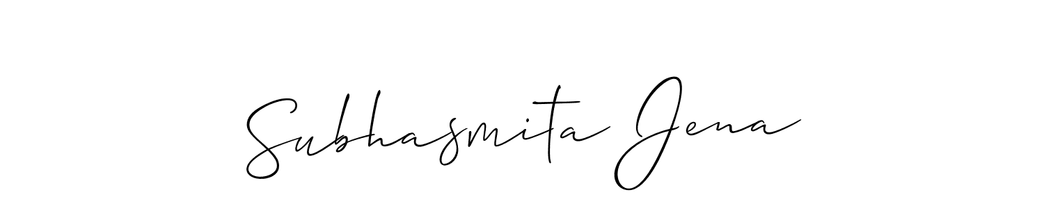 How to make Subhasmita Jena name signature. Use Allison_Script style for creating short signs online. This is the latest handwritten sign. Subhasmita Jena signature style 2 images and pictures png