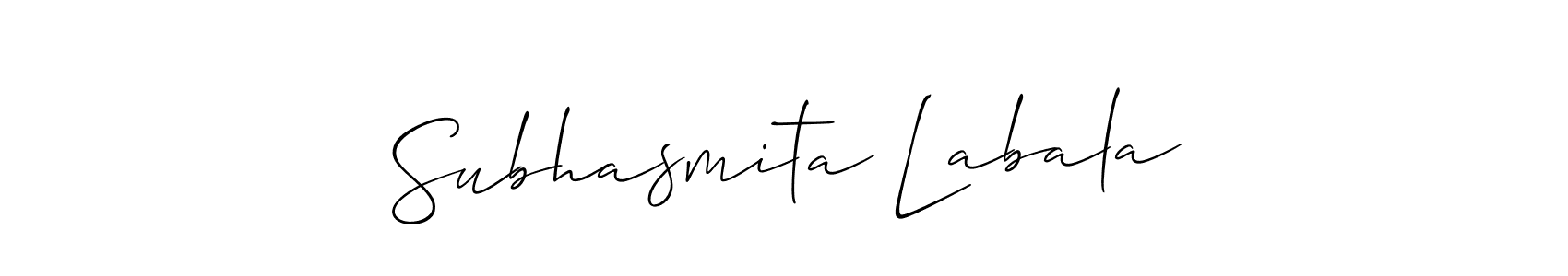 This is the best signature style for the Subhasmita Labala name. Also you like these signature font (Allison_Script). Mix name signature. Subhasmita Labala signature style 2 images and pictures png