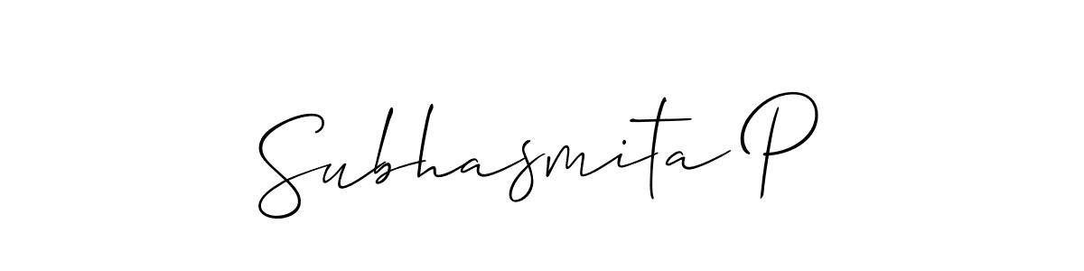 Make a beautiful signature design for name Subhasmita P. Use this online signature maker to create a handwritten signature for free. Subhasmita P signature style 2 images and pictures png