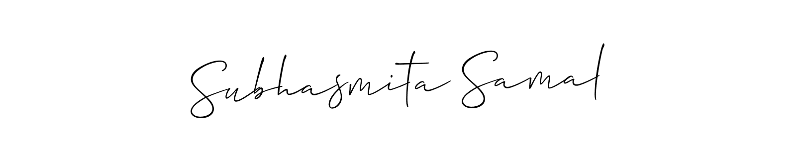 Also You can easily find your signature by using the search form. We will create Subhasmita Samal name handwritten signature images for you free of cost using Allison_Script sign style. Subhasmita Samal signature style 2 images and pictures png