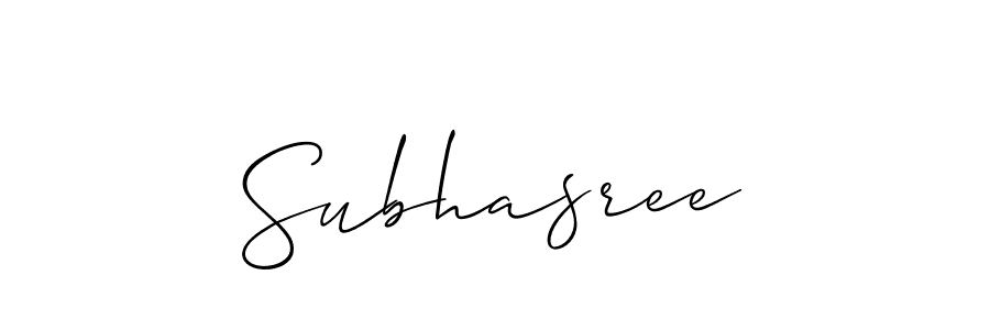 It looks lik you need a new signature style for name Subhasree. Design unique handwritten (Allison_Script) signature with our free signature maker in just a few clicks. Subhasree signature style 2 images and pictures png