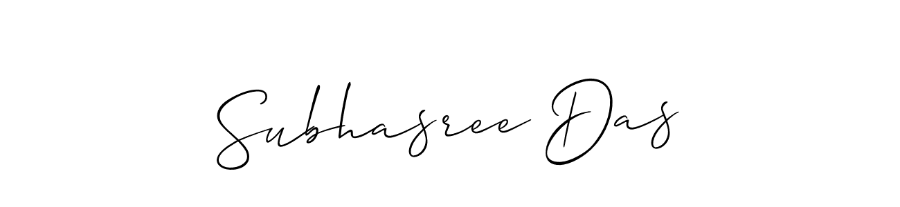 How to make Subhasree Das name signature. Use Allison_Script style for creating short signs online. This is the latest handwritten sign. Subhasree Das signature style 2 images and pictures png