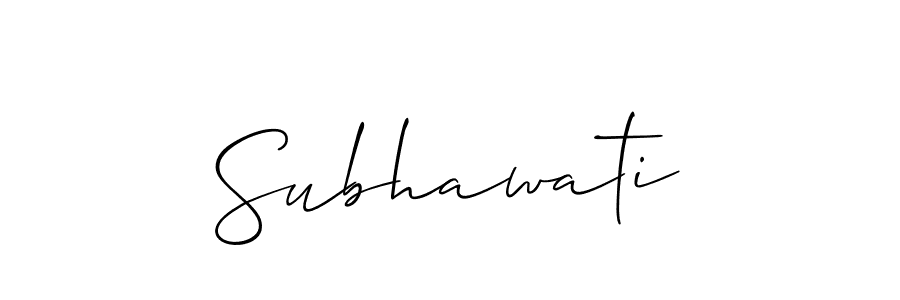 Design your own signature with our free online signature maker. With this signature software, you can create a handwritten (Allison_Script) signature for name Subhawati. Subhawati signature style 2 images and pictures png