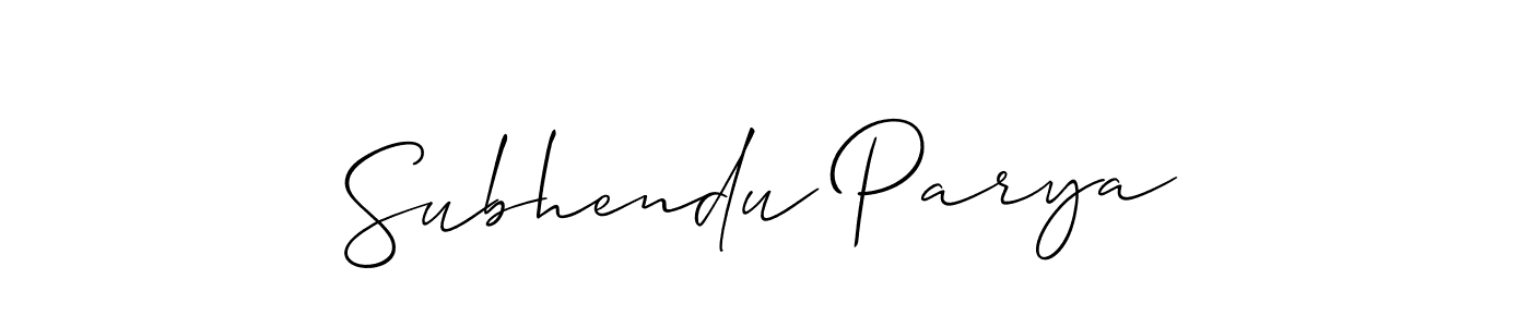 How to Draw Subhendu Parya signature style? Allison_Script is a latest design signature styles for name Subhendu Parya. Subhendu Parya signature style 2 images and pictures png