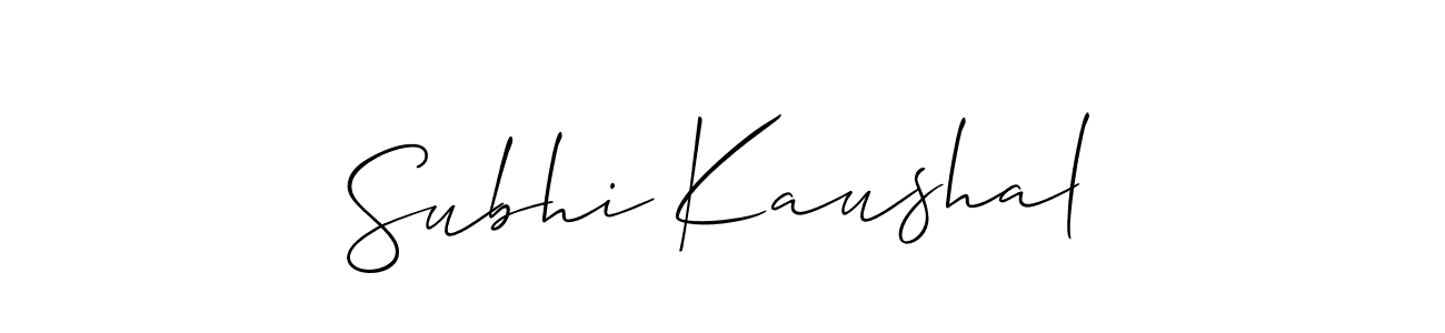 How to make Subhi Kaushal name signature. Use Allison_Script style for creating short signs online. This is the latest handwritten sign. Subhi Kaushal signature style 2 images and pictures png