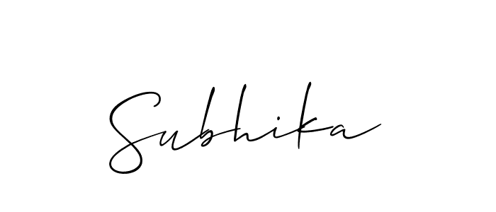 Similarly Allison_Script is the best handwritten signature design. Signature creator online .You can use it as an online autograph creator for name Subhika. Subhika signature style 2 images and pictures png