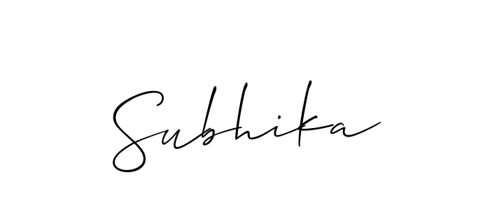 You should practise on your own different ways (Allison_Script) to write your name (Subhika) in signature. don't let someone else do it for you. Subhika signature style 2 images and pictures png
