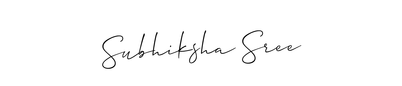 How to make Subhiksha Sree signature? Allison_Script is a professional autograph style. Create handwritten signature for Subhiksha Sree name. Subhiksha Sree signature style 2 images and pictures png