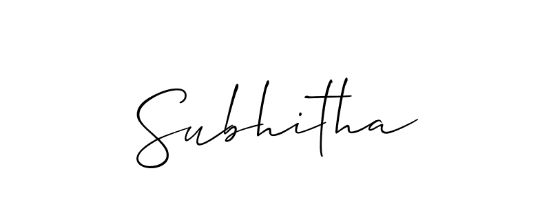 Make a beautiful signature design for name Subhitha. With this signature (Allison_Script) style, you can create a handwritten signature for free. Subhitha signature style 2 images and pictures png