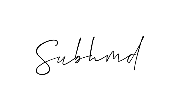 Allison_Script is a professional signature style that is perfect for those who want to add a touch of class to their signature. It is also a great choice for those who want to make their signature more unique. Get Subhmd name to fancy signature for free. Subhmd signature style 2 images and pictures png