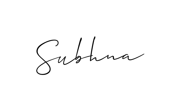 Create a beautiful signature design for name Subhna. With this signature (Allison_Script) fonts, you can make a handwritten signature for free. Subhna signature style 2 images and pictures png