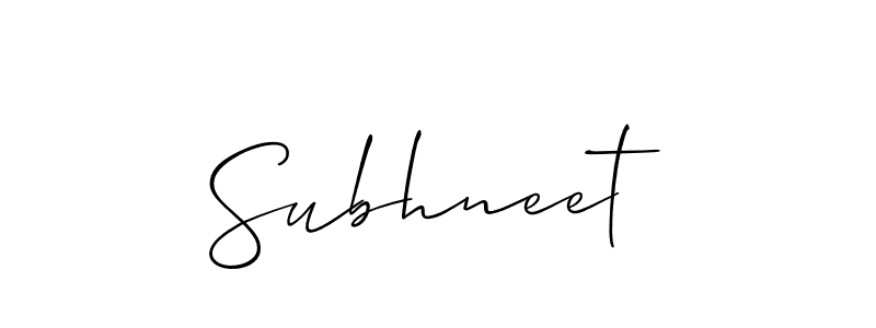 Design your own signature with our free online signature maker. With this signature software, you can create a handwritten (Allison_Script) signature for name Subhneet. Subhneet signature style 2 images and pictures png