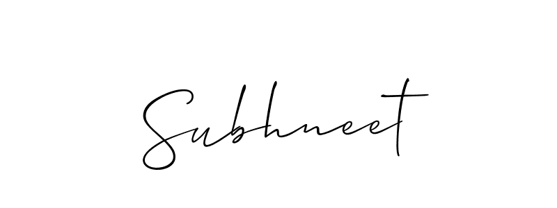 Design your own signature with our free online signature maker. With this signature software, you can create a handwritten (Allison_Script) signature for name Subhneet. Subhneet signature style 2 images and pictures png