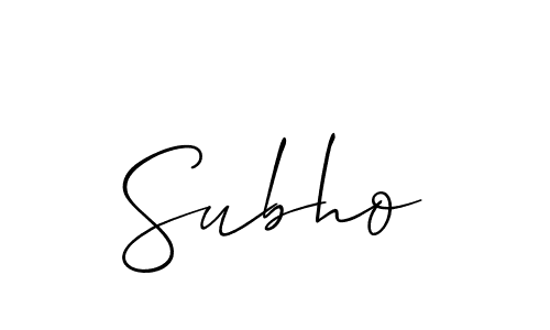 Subho stylish signature style. Best Handwritten Sign (Allison_Script) for my name. Handwritten Signature Collection Ideas for my name Subho. Subho signature style 2 images and pictures png