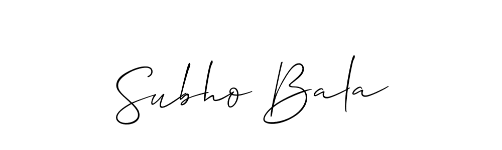Allison_Script is a professional signature style that is perfect for those who want to add a touch of class to their signature. It is also a great choice for those who want to make their signature more unique. Get Subho Bala name to fancy signature for free. Subho Bala signature style 2 images and pictures png