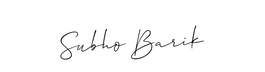 Also we have Subho Barik name is the best signature style. Create professional handwritten signature collection using Allison_Script autograph style. Subho Barik signature style 2 images and pictures png