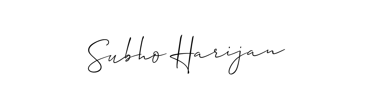 Use a signature maker to create a handwritten signature online. With this signature software, you can design (Allison_Script) your own signature for name Subho Harijan. Subho Harijan signature style 2 images and pictures png