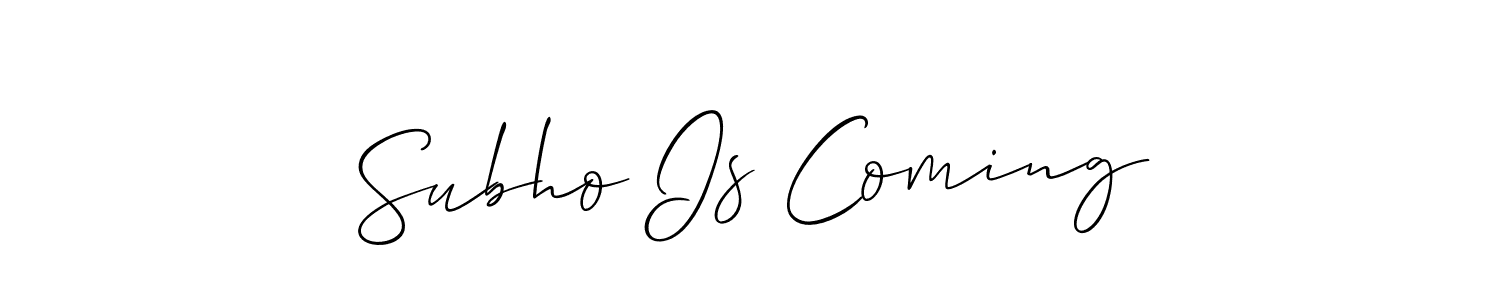 Once you've used our free online signature maker to create your best signature Allison_Script style, it's time to enjoy all of the benefits that Subho Is Coming name signing documents. Subho Is Coming signature style 2 images and pictures png