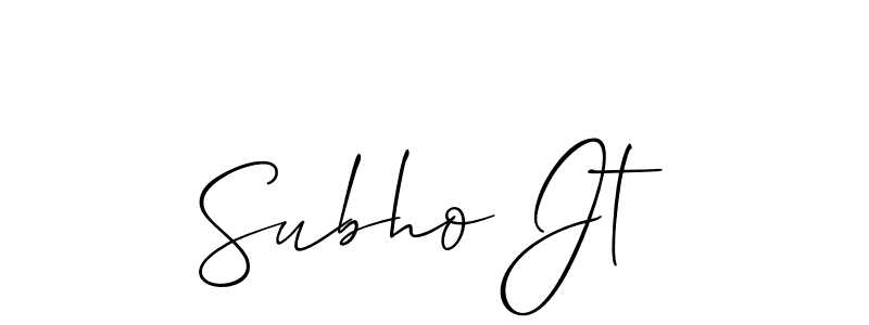 How to make Subho Jt signature? Allison_Script is a professional autograph style. Create handwritten signature for Subho Jt name. Subho Jt signature style 2 images and pictures png