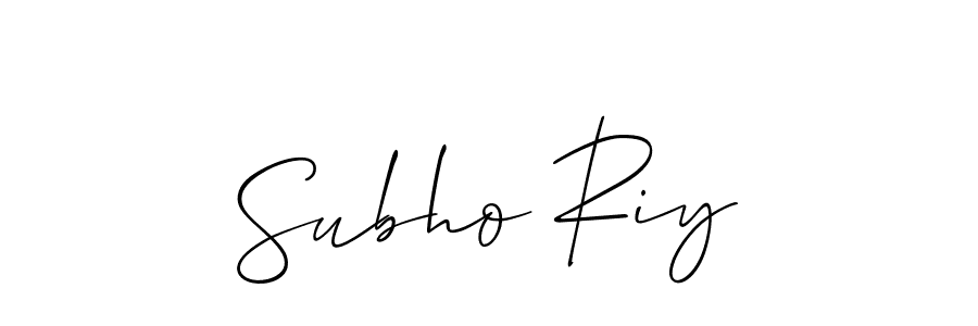 Similarly Allison_Script is the best handwritten signature design. Signature creator online .You can use it as an online autograph creator for name Subho Riy. Subho Riy signature style 2 images and pictures png