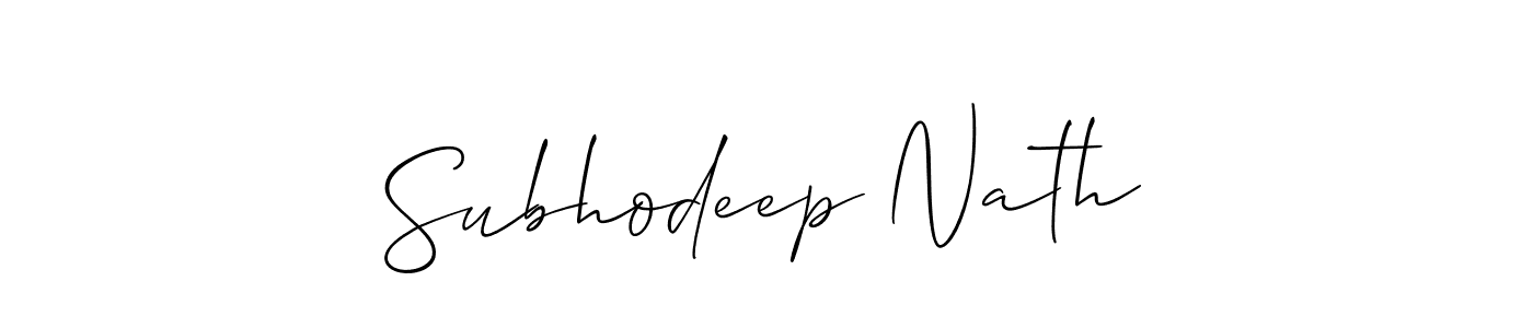 Make a short Subhodeep Nath signature style. Manage your documents anywhere anytime using Allison_Script. Create and add eSignatures, submit forms, share and send files easily. Subhodeep Nath signature style 2 images and pictures png