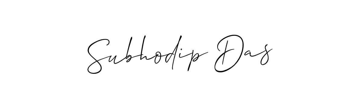How to make Subhodip Das name signature. Use Allison_Script style for creating short signs online. This is the latest handwritten sign. Subhodip Das signature style 2 images and pictures png