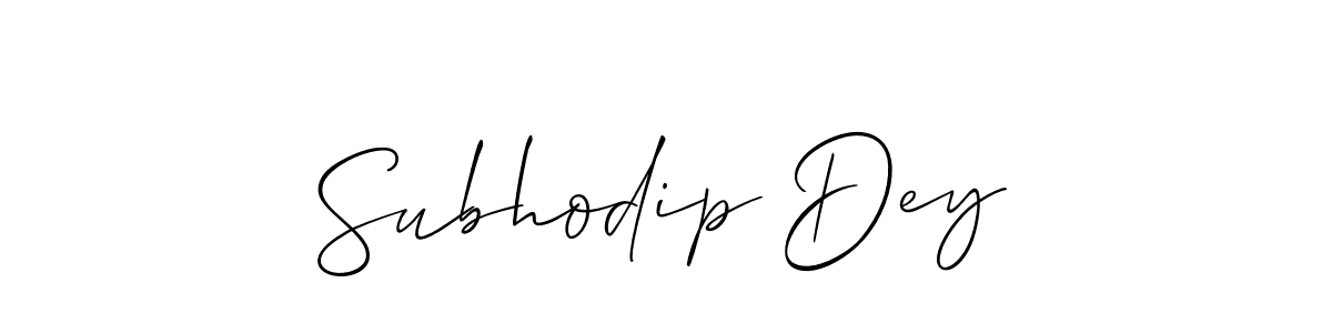 Also we have Subhodip Dey name is the best signature style. Create professional handwritten signature collection using Allison_Script autograph style. Subhodip Dey signature style 2 images and pictures png