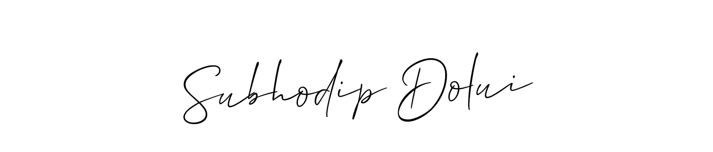 Design your own signature with our free online signature maker. With this signature software, you can create a handwritten (Allison_Script) signature for name Subhodip Dolui. Subhodip Dolui signature style 2 images and pictures png