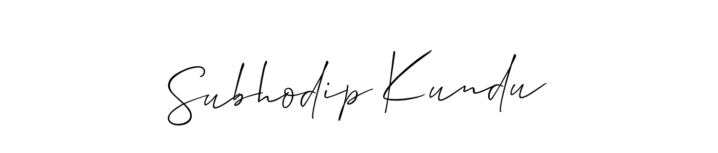 Use a signature maker to create a handwritten signature online. With this signature software, you can design (Allison_Script) your own signature for name Subhodip Kundu. Subhodip Kundu signature style 2 images and pictures png