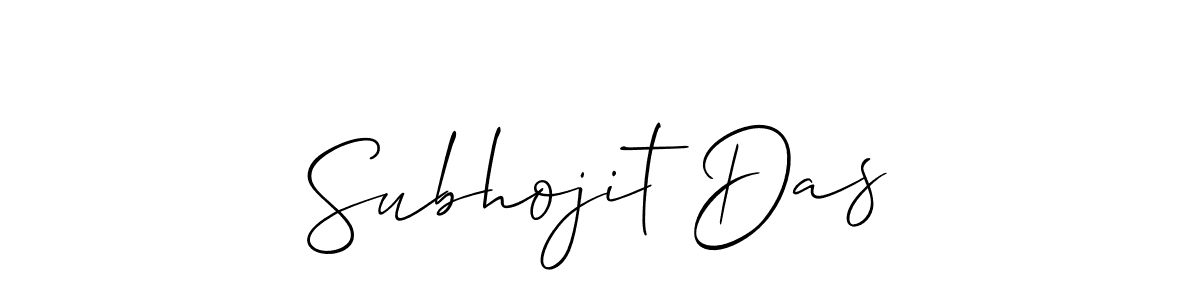Also we have Subhojit Das name is the best signature style. Create professional handwritten signature collection using Allison_Script autograph style. Subhojit Das signature style 2 images and pictures png