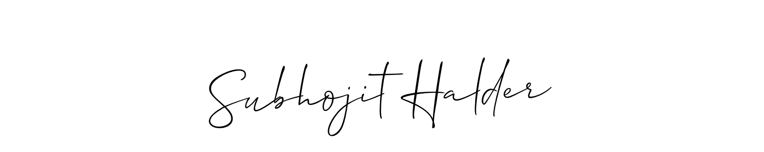 Make a beautiful signature design for name Subhojit Halder. With this signature (Allison_Script) style, you can create a handwritten signature for free. Subhojit Halder signature style 2 images and pictures png