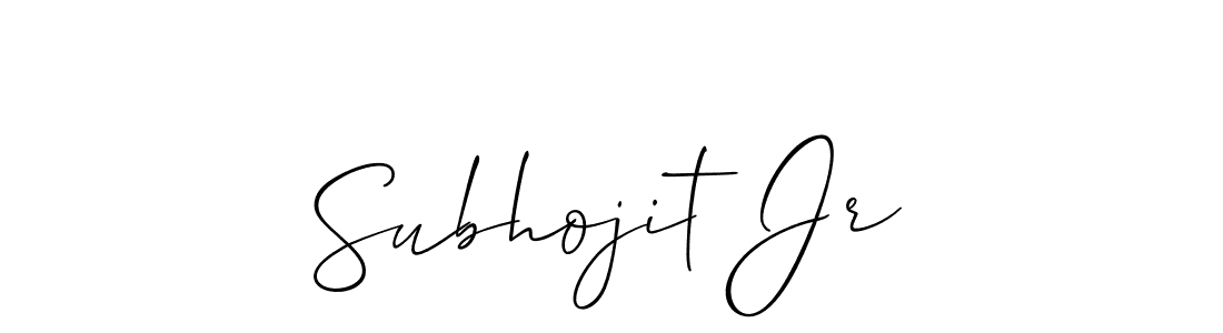 Create a beautiful signature design for name Subhojit Jr. With this signature (Allison_Script) fonts, you can make a handwritten signature for free. Subhojit Jr signature style 2 images and pictures png