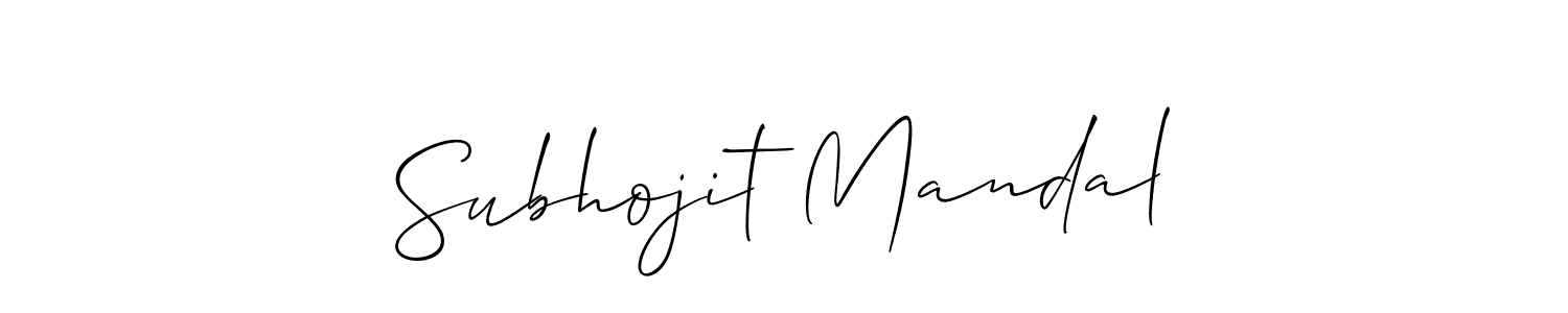 How to make Subhojit Mandal signature? Allison_Script is a professional autograph style. Create handwritten signature for Subhojit Mandal name. Subhojit Mandal signature style 2 images and pictures png
