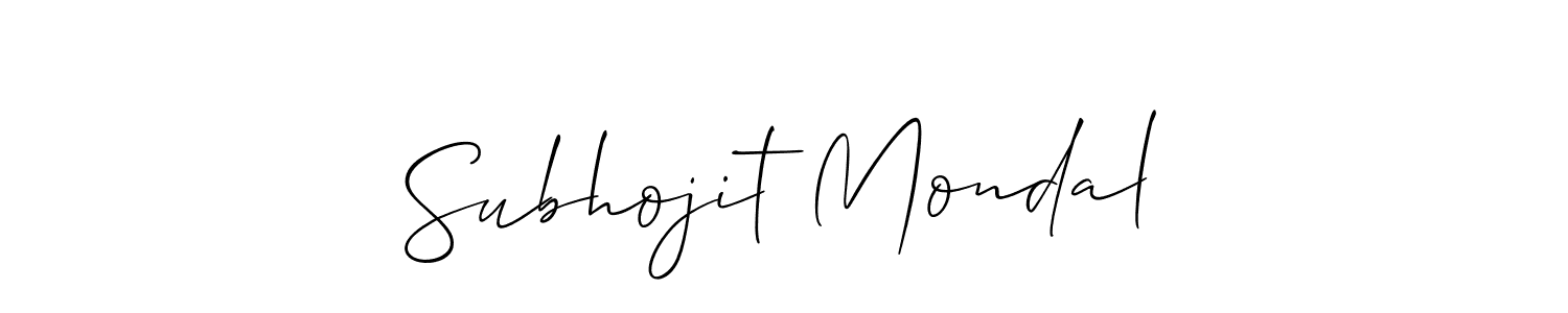 Make a beautiful signature design for name Subhojit Mondal. With this signature (Allison_Script) style, you can create a handwritten signature for free. Subhojit Mondal signature style 2 images and pictures png