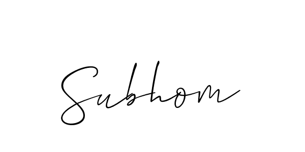 How to Draw Subhom signature style? Allison_Script is a latest design signature styles for name Subhom. Subhom signature style 2 images and pictures png