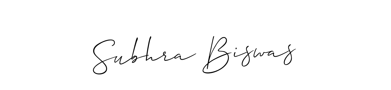 How to make Subhra Biswas name signature. Use Allison_Script style for creating short signs online. This is the latest handwritten sign. Subhra Biswas signature style 2 images and pictures png