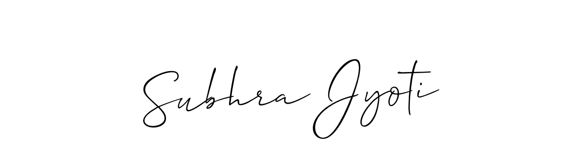 How to make Subhra Jyoti signature? Allison_Script is a professional autograph style. Create handwritten signature for Subhra Jyoti name. Subhra Jyoti signature style 2 images and pictures png