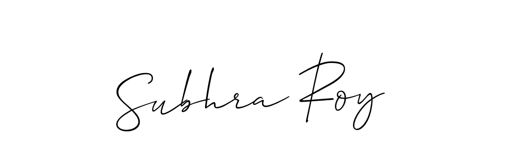 You should practise on your own different ways (Allison_Script) to write your name (Subhra Roy) in signature. don't let someone else do it for you. Subhra Roy signature style 2 images and pictures png