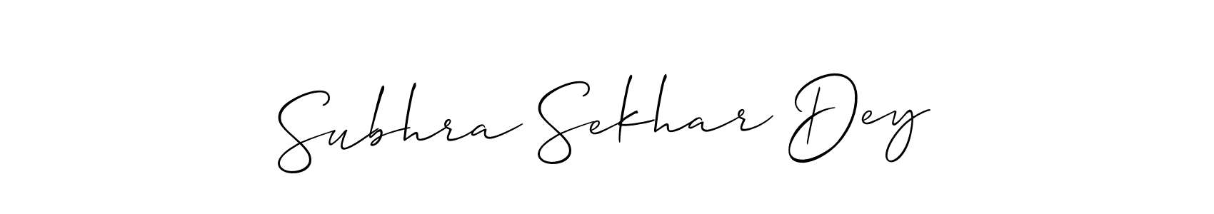 Make a beautiful signature design for name Subhra Sekhar Dey. With this signature (Allison_Script) style, you can create a handwritten signature for free. Subhra Sekhar Dey signature style 2 images and pictures png