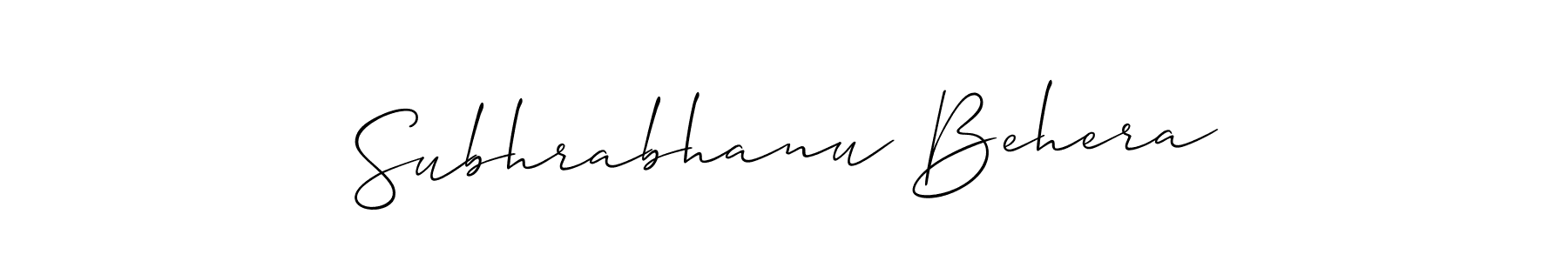 if you are searching for the best signature style for your name Subhrabhanu Behera. so please give up your signature search. here we have designed multiple signature styles  using Allison_Script. Subhrabhanu Behera signature style 2 images and pictures png