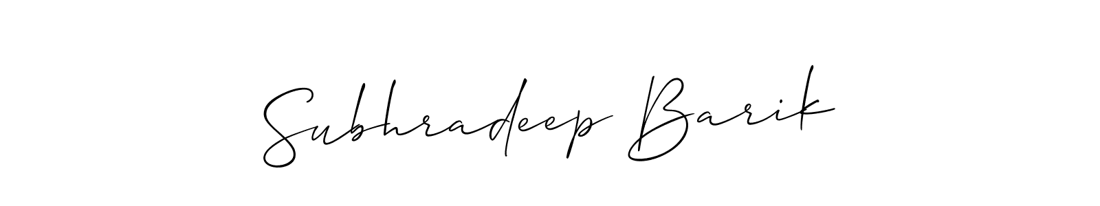 if you are searching for the best signature style for your name Subhradeep Barik. so please give up your signature search. here we have designed multiple signature styles  using Allison_Script. Subhradeep Barik signature style 2 images and pictures png