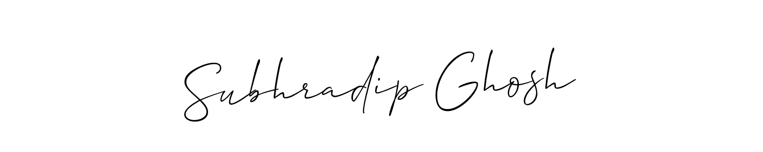 Create a beautiful signature design for name Subhradip Ghosh. With this signature (Allison_Script) fonts, you can make a handwritten signature for free. Subhradip Ghosh signature style 2 images and pictures png