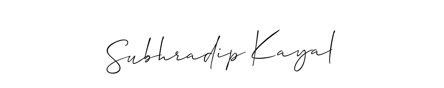 How to make Subhradip Kayal signature? Allison_Script is a professional autograph style. Create handwritten signature for Subhradip Kayal name. Subhradip Kayal signature style 2 images and pictures png