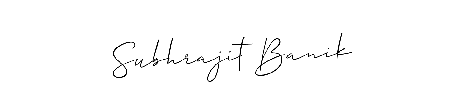 You should practise on your own different ways (Allison_Script) to write your name (Subhrajit Banik) in signature. don't let someone else do it for you. Subhrajit Banik signature style 2 images and pictures png