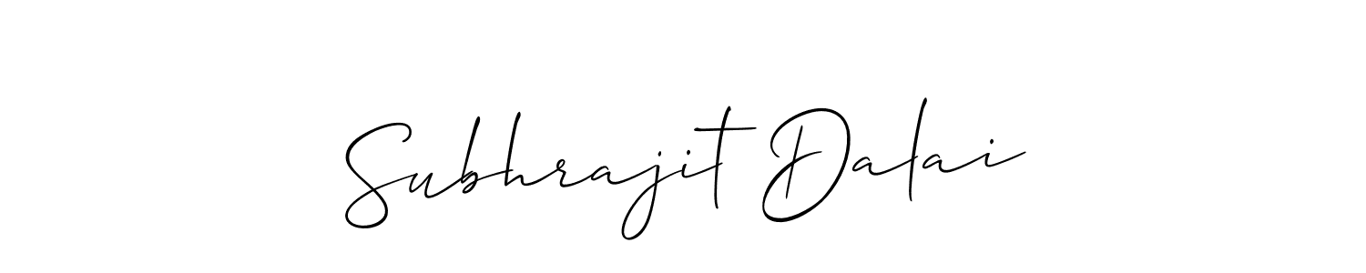 Allison_Script is a professional signature style that is perfect for those who want to add a touch of class to their signature. It is also a great choice for those who want to make their signature more unique. Get Subhrajit Dalai name to fancy signature for free. Subhrajit Dalai signature style 2 images and pictures png