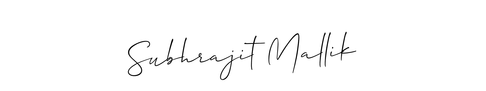Create a beautiful signature design for name Subhrajit Mallik. With this signature (Allison_Script) fonts, you can make a handwritten signature for free. Subhrajit Mallik signature style 2 images and pictures png