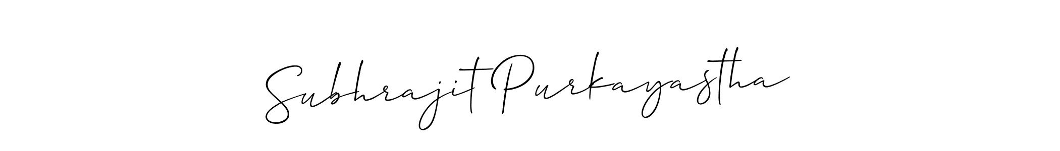 Design your own signature with our free online signature maker. With this signature software, you can create a handwritten (Allison_Script) signature for name Subhrajit Purkayastha. Subhrajit Purkayastha signature style 2 images and pictures png
