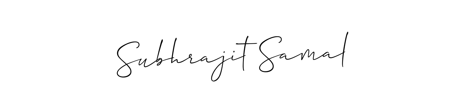 This is the best signature style for the Subhrajit Samal name. Also you like these signature font (Allison_Script). Mix name signature. Subhrajit Samal signature style 2 images and pictures png