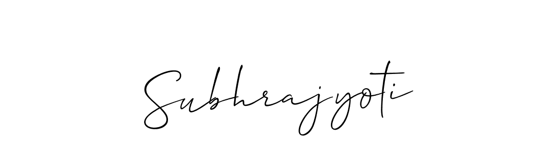 Use a signature maker to create a handwritten signature online. With this signature software, you can design (Allison_Script) your own signature for name Subhrajyoti. Subhrajyoti signature style 2 images and pictures png