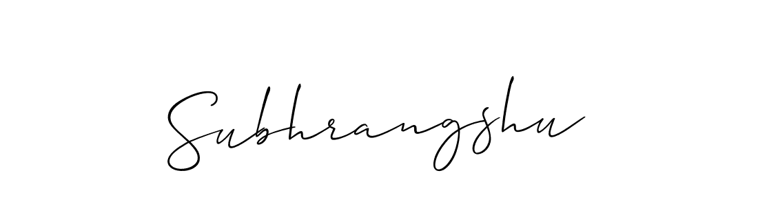 How to make Subhrangshu signature? Allison_Script is a professional autograph style. Create handwritten signature for Subhrangshu name. Subhrangshu signature style 2 images and pictures png